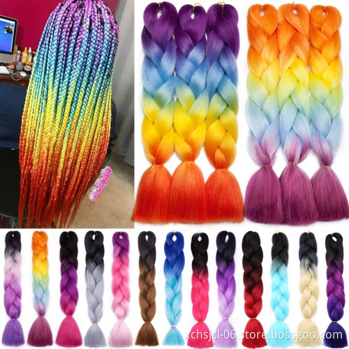 Wholesale Synthetic Hair Yaki Colorful Braiding Pre Stretched Super Jumbo Hair Braid Crochet Braids For African Hair  for Women